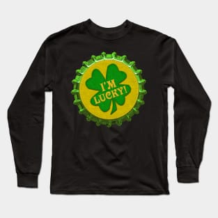 St. Patrick's Day Magnet and Sticker | I'm Lucky by Cherie(c)2022 Long Sleeve T-Shirt